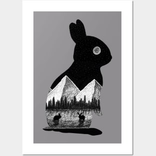 Bunny Rabbit Stippling Posters and Art